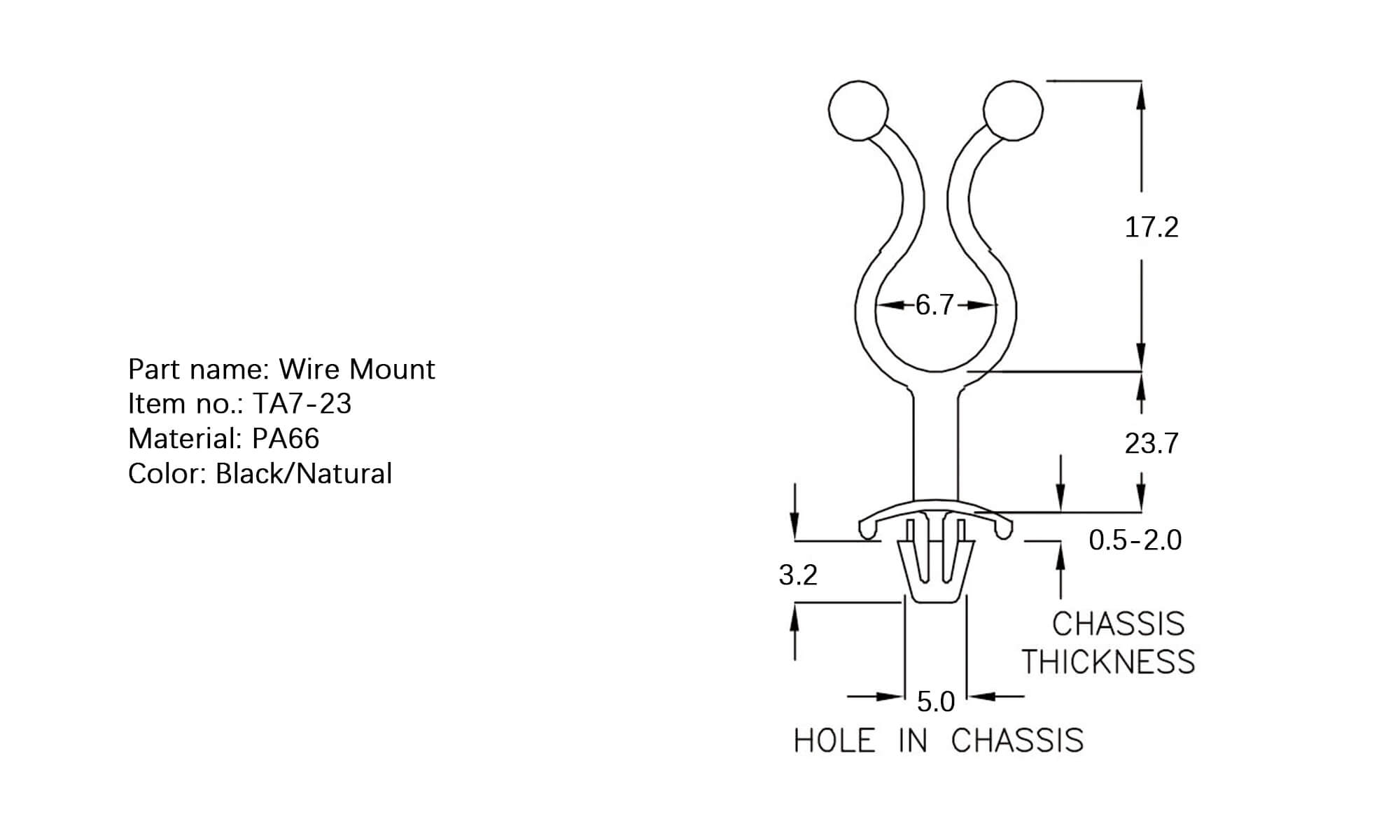 Plastic Wire Mount TA7-23